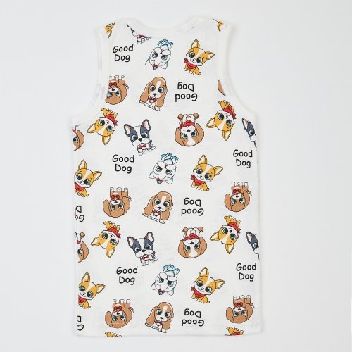 Майка детская для девочки ЛяЛя 1 - 2 лет Рибана Молочный/Коричневый/Желтый 4БК108_2-050