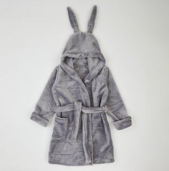 Махровый халат для детей ЛяЛя 1,5 - 5 лет Велсофт Светло-серый 16МХ101_5-522