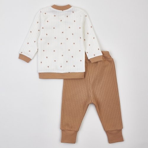Набор одежды для детей ЛяЛя 3 - 18 мес Интерлок Молочный/Кофейный К2ІН015_2-156