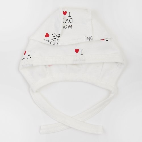 Чепчик для новорожденных ЛяЛя 0 - 3 мес Футер Молочный/Красный 13ФТ005_6-176