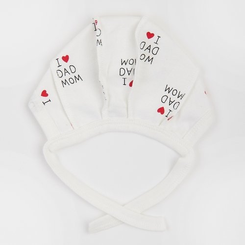 Чепчик для новорожденных ЛяЛя 0 - 3 мес Футер Молочный/Красный 13ФТ005_6-176