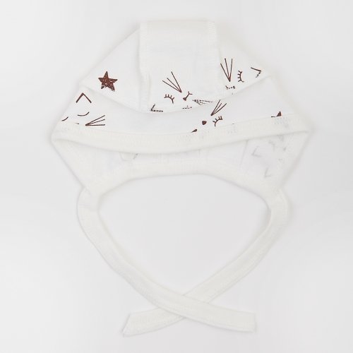 Чепчик для новорожденных ЛяЛя 0 - 3 мес Футер Молочный/Кофейный 13ФТ005_6-178