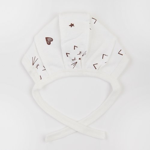 Чепчик для новорожденных ЛяЛя 0 - 3 мес Футер Молочный/Кофейный 13ФТ005_6-178