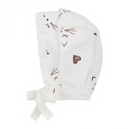 Чепчик для новорожденных ЛяЛя 0 - 3 мес Футер Молочный/Кофейный 13ФТ005_6-178