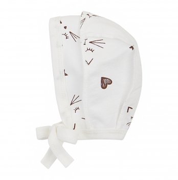 Чепчик для новорожденных ЛяЛя 0 - 3 мес Футер Молочный/Кофейный 13ФТ005_6-178