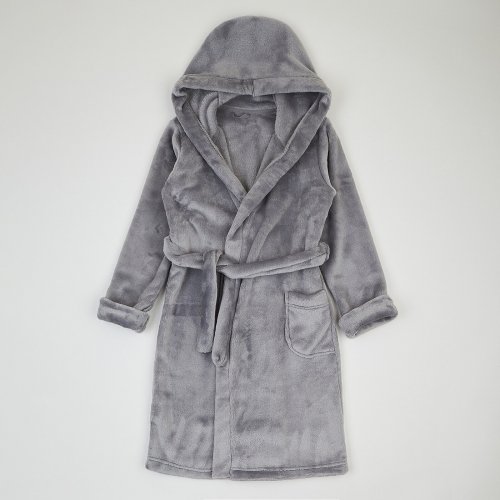 Махровый халат для детей ЛяЛя 5 - 17 лет Велсофт Темно-серый 16МХ102_5-522