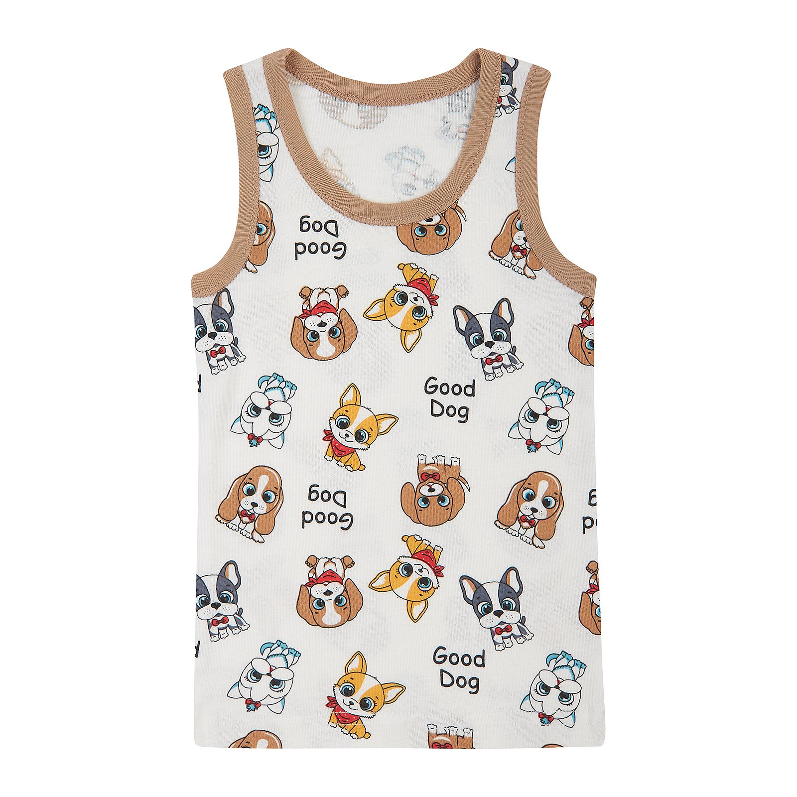 Майка детская для мальчика ЛяЛя 2 - 7 лет Рибана Молочный/Бежевый 4БК108_2-0501