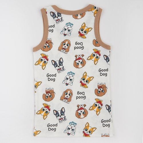 Майка детская для мальчика ЛяЛя 9 - 24 мес Рибана Молочный/Бежевый 4БК108_2-0501