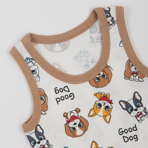 Майка детская для мальчика ЛяЛя 9 - 24 мес Рибана Молочный/Бежевый 4БК108_2-0501