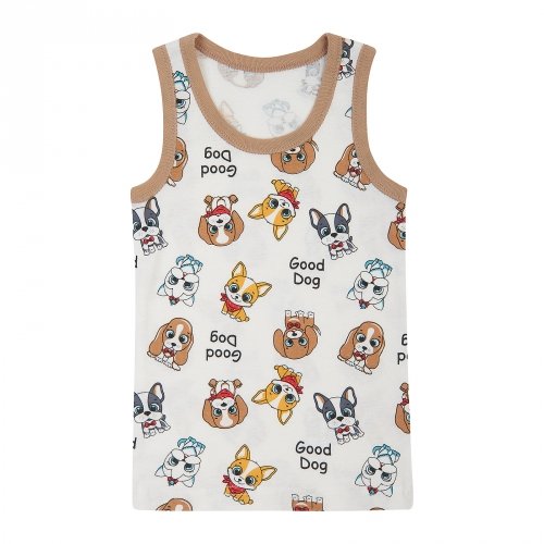 Майка детская для мальчика ЛяЛя 9 - 24 мес Рибана Молочный/Бежевый 4БК108_2-0501