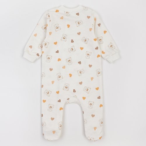 Человечек детский ЛяЛя Мишки с сердечками 3 - 9 мес Футер Молочный/Оранжевый 8ФТ049_6-193