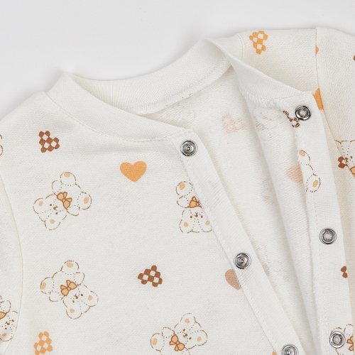 Человечек детский ЛяЛя Мишки с сердечками 3 - 9 мес Футер Молочный/Оранжевый 8ФТ049_6-193