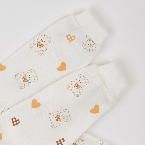 Человечек детский ЛяЛя Мишки с сердечками 3 - 9 мес Футер Молочный/Оранжевый 8ФТ049_6-193