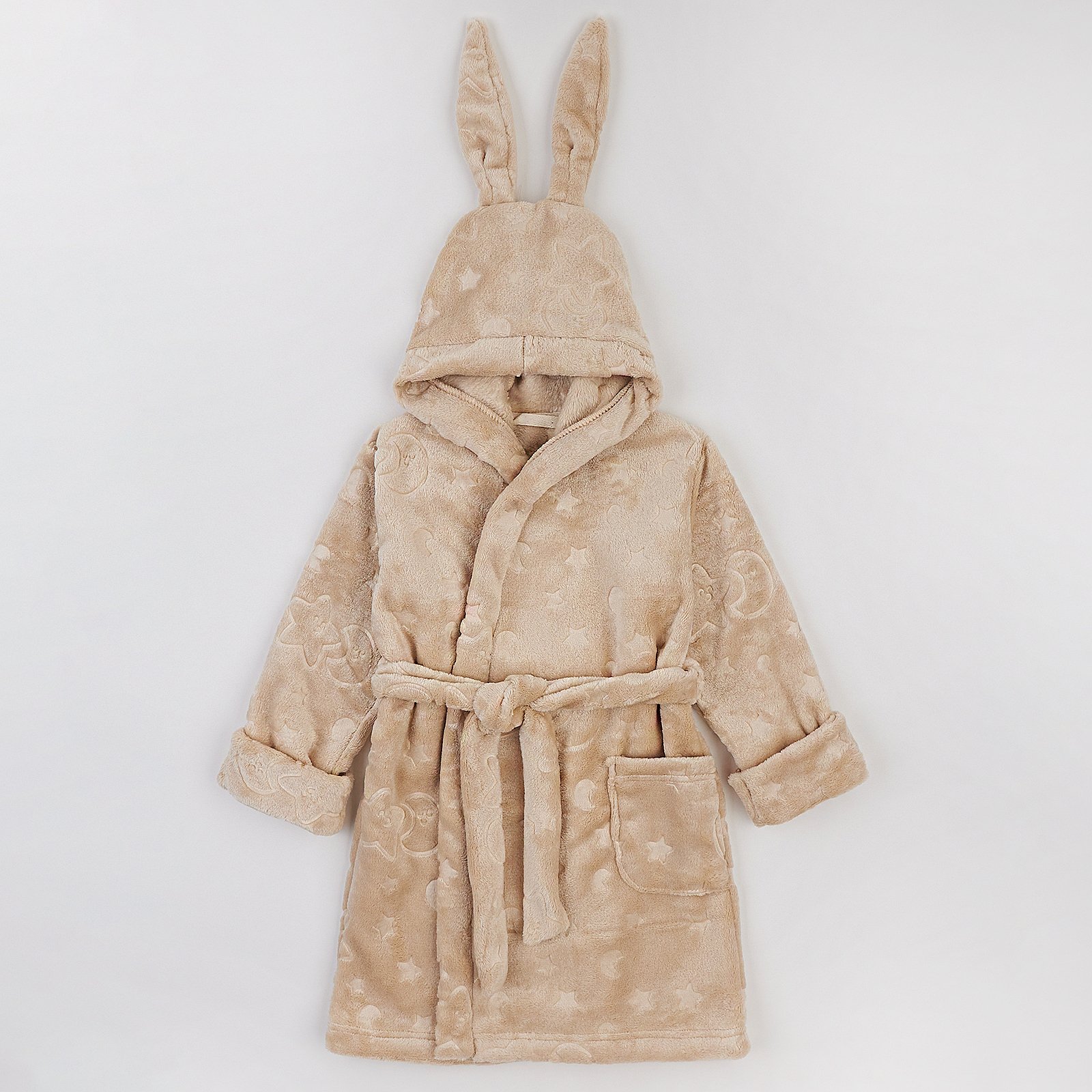 Махровый халат для детей ЛяЛя 1 - 5 лет Велсофт Бежевый/Кофейный 16МХ101_5-881