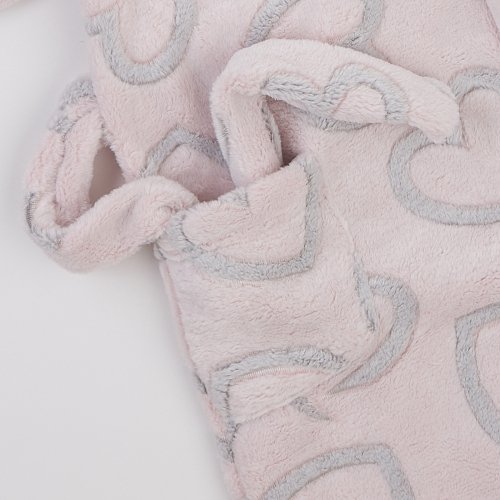 Махровый халат для детей ЛяЛя 5 - 17 лет Велсофт Светло-розовый/Серый 16МХ102_5-91