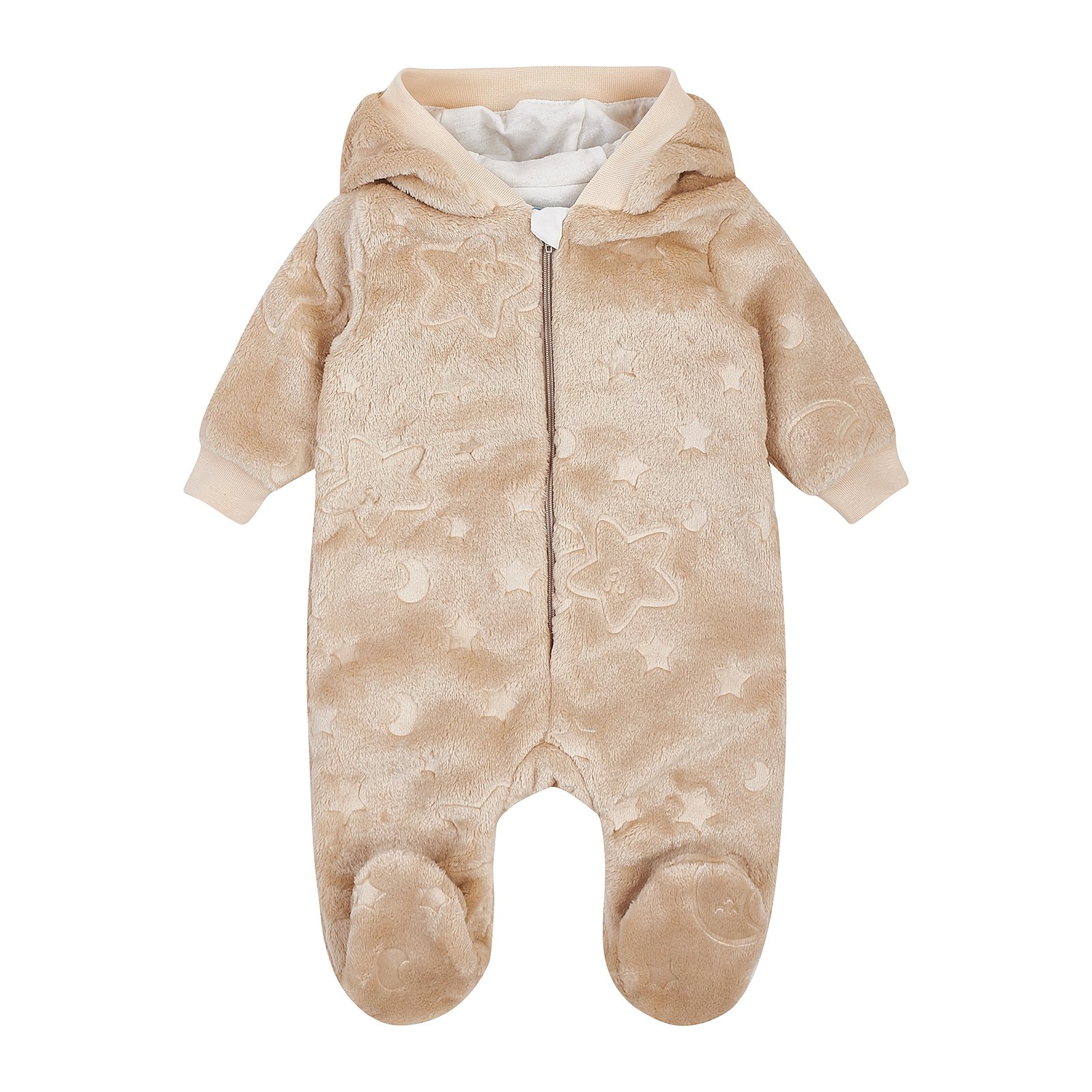 Демисезонный комбинезон детский ЛяЛя 1 - 9 мес Велсофт Бежевый/Кофейный 8МХ081_5-881