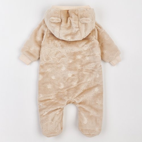 Демисезонный комбинезон детский ЛяЛя 1 - 9 мес Велсофт Бежевый/Кофейный 8МХ081_5-881