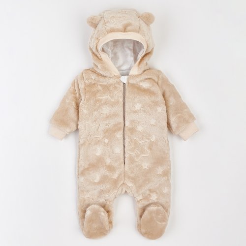 Демисезонный комбинезон детский ЛяЛя 1 - 9 мес Велсофт Бежевый/Кофейный 8МХ081_5-881