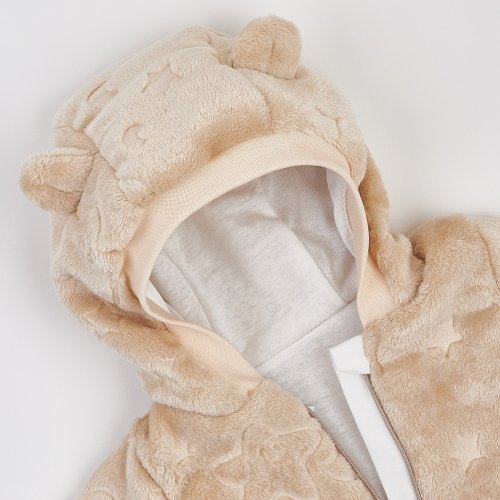 Демисезонный комбинезон детский ЛяЛя 1 - 9 мес Велсофт Бежевый/Кофейный 8МХ081_5-881