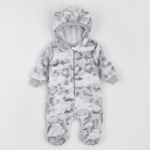Демисезонный комбинезон детский ЛяЛя 1 - 9 мес Велсофт Светло-серый/Серый 8МХ081_5-905