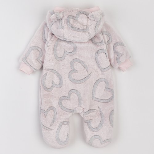 Демисезонный комбинезон детский ЛяЛя 1 - 9 мес Велсофт Светло-розовый/Серый 8МХ081_5-91