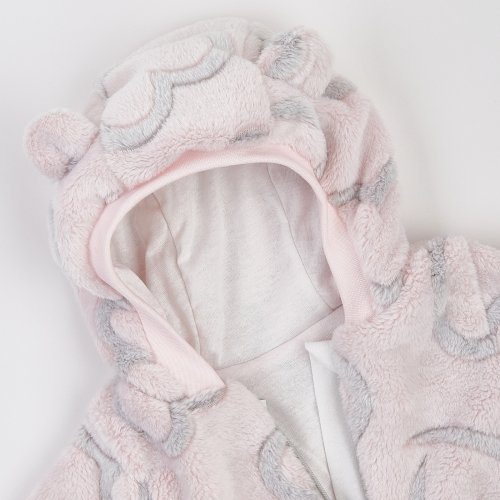 Демисезонный комбинезон детский ЛяЛя 1 - 9 мес Велсофт Светло-розовый/Серый 8МХ081_5-91