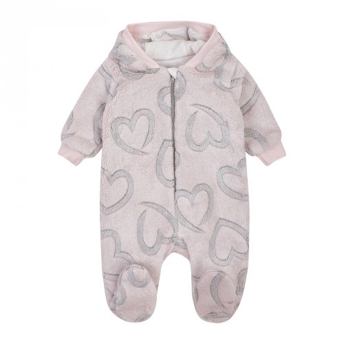 Демисезонный комбинезон детский ЛяЛя 1 - 9 мес Велсофт Светло-розовый/Серый 8МХ081_5-91