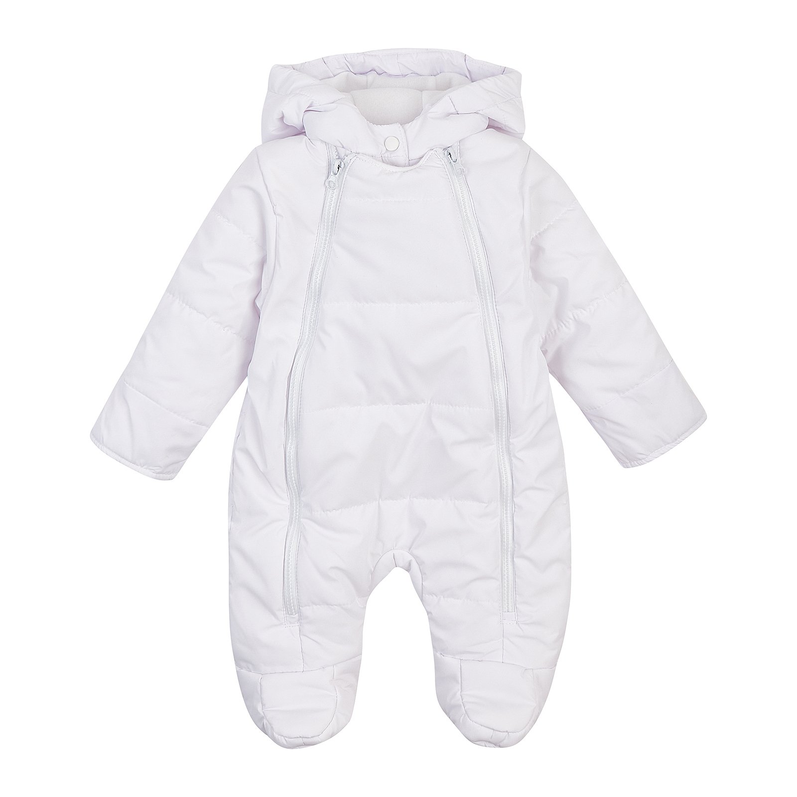 Зимний комбинезон для новорожденных ЛяЛя 1 - 6 мес Плащевка Белый 8ПЛ084_3-12