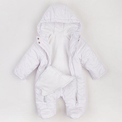 Зимний комбинезон для новорожденных ЛяЛя 1 - 6 мес Плащевка Белый 8ПЛ084_3-12
