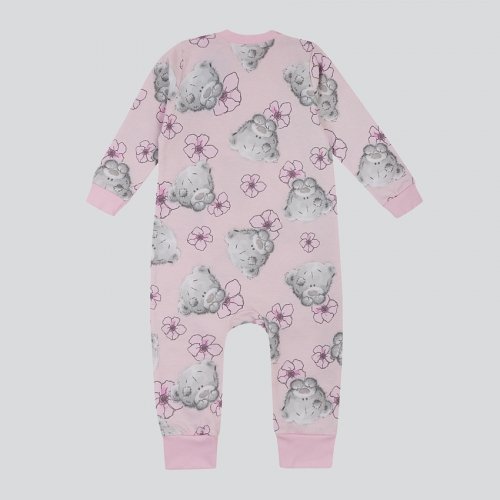 Пижама комбинезон для девочки ЛяЛя Мишки Тедди 1 - 3 лет Футер Светло-серый/Розовый 8ФТ090_6-192