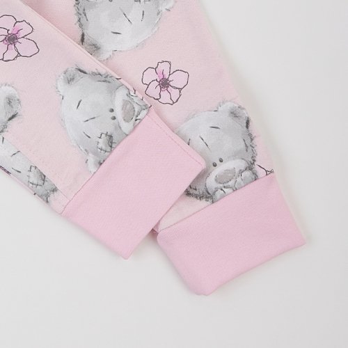 Пижама комбинезон для девочки ЛяЛя Мишки Тедди 1 - 3 лет Футер Светло-серый/Розовый 8ФТ090_6-192