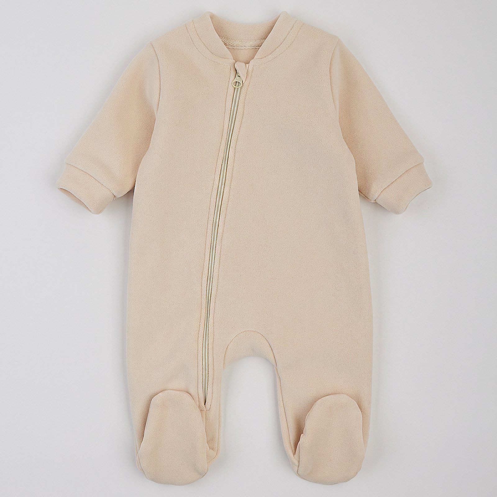 Флисовый комбинезон для новорожденных ЛяЛя 1 - 9 мес Флис Молочный 8ФЛ086_4-08