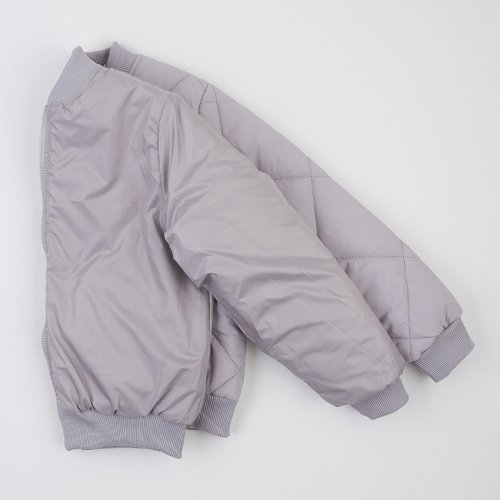 Куртка бомбер демисезонная детская ЛяЛя 1 - 10 лет Плащевка Светло-серый 2ПЛ116_3-20