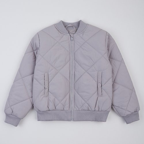 Куртка бомбер демисезонная детская ЛяЛя 1 - 10 лет Плащевка Светло-серый 2ПЛ116_3-20