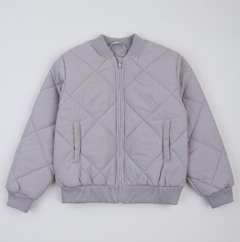 Куртка бомбер демисезонная детская ЛяЛя 1 - 10 лет Плащевка Светло-серый 2ПЛ116_3-20