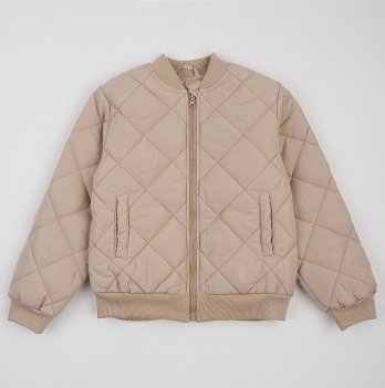Куртка бомбер демисезонная детская ЛяЛя 1 - 10 лет Плащевка Светло-бежевый 2ПЛ116_3-31