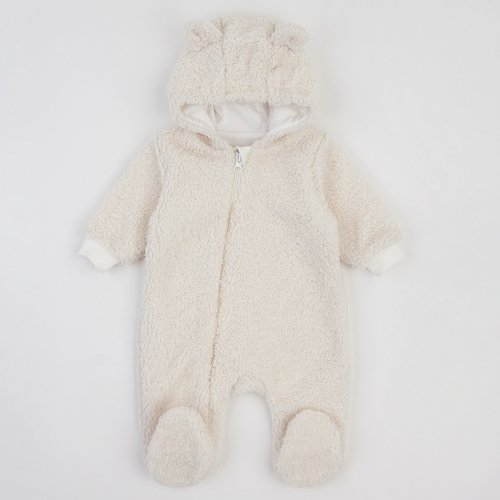 Демисезонный комбинезон для новорожденных ЛяЛя 0 - 6 мес Махра Тедди Молочный 8МТ087_5-92