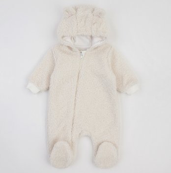 Демисезонный комбинезон для новорожденных ЛяЛя 0 - 6 мес Махра Тедди Молочный 8МТ087_5-92