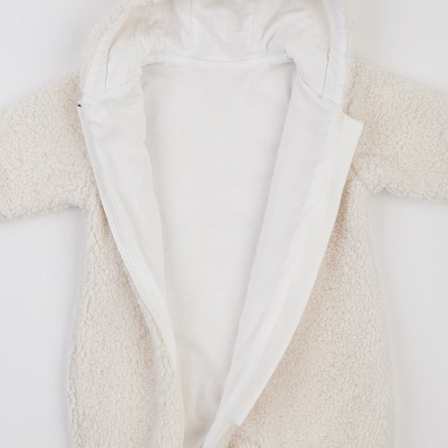 Демисезонный комбинезон для новорожденных ЛяЛя 0 - 6 мес Махра Тедди Молочный 8МТ087_5-92