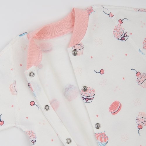 Человечек для новорожденных ЛяЛя 0 - 3 мес Футер Молочный/Розовый 8ФТ036_6-04