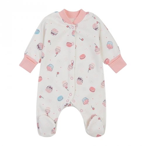 Человечек для новорожденных ЛяЛя 0 - 3 мес Футер Молочный/Розовый 8ФТ036_6-04