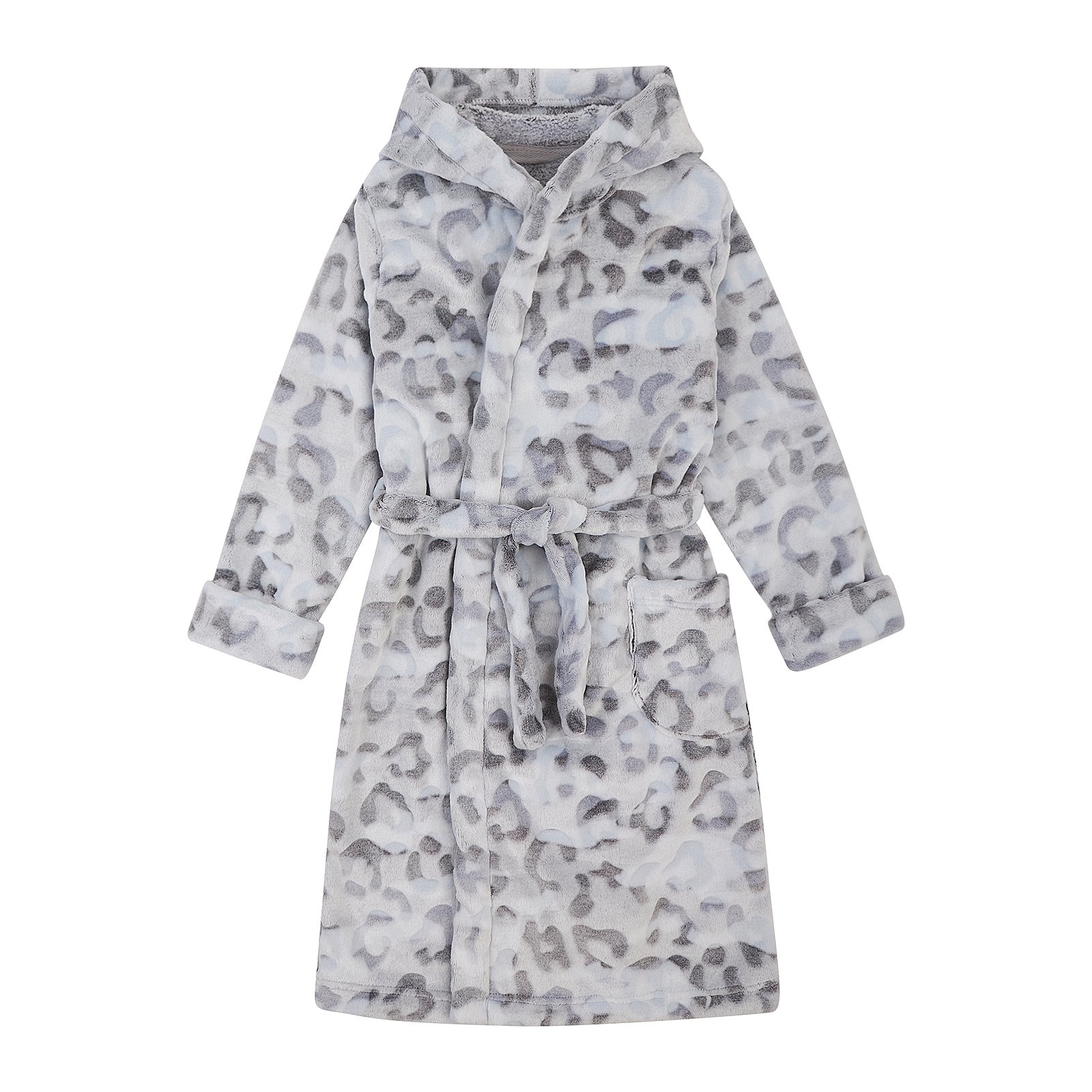 Махровый халат для детей ЛяЛя 5 - 17 лет Велсофт Светло-серый/Серый 16МХ102_5-905