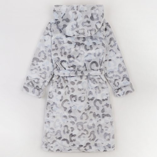 Махровый халат для детей ЛяЛя 5 - 17 лет Велсофт Светло-серый/Серый 16МХ102_5-905