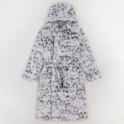 Махровый халат для детей ЛяЛя 5 - 17 лет Велсофт Светло-серый/Серый 16МХ102_5-905