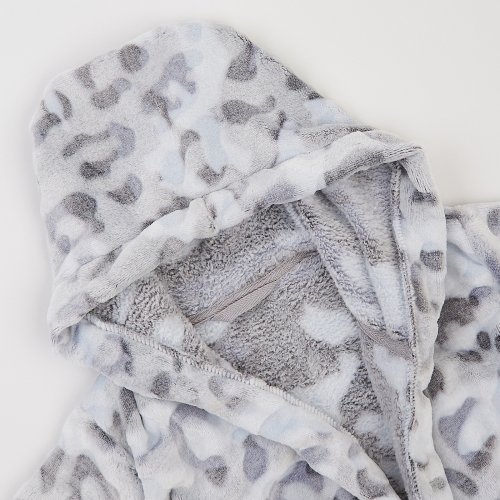 Махровый халат для детей ЛяЛя 5 - 17 лет Велсофт Светло-серый/Серый 16МХ102_5-905