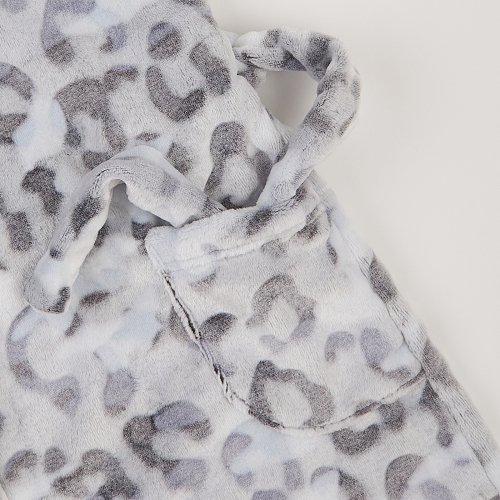 Махровый халат для детей ЛяЛя 5 - 17 лет Велсофт Светло-серый/Серый 16МХ102_5-905