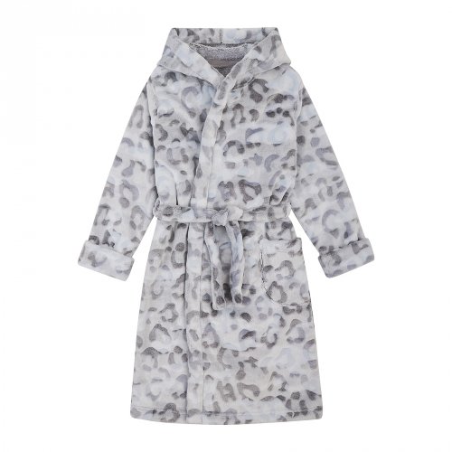 Махровый халат для детей ЛяЛя 5 - 17 лет Велсофт Светло-серый/Серый 16МХ102_5-905