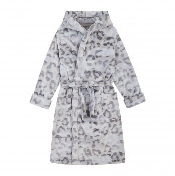 Махровый халат для детей ЛяЛя 5 - 17 лет Велсофт Светло-серый/Серый 16МХ102_5-905