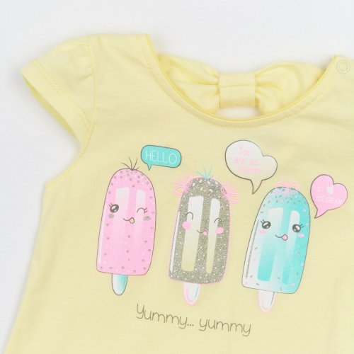Футболка для девочки ЛяЛя 1 - 2 лет Кулир Желтый 3КЛ020_2-306