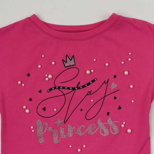 Футболка для девочки ЛяЛя 6 - 8 лет Стрейч-кулир Малиновый 3СК142_2-343